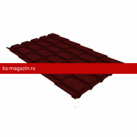 Металлочерепица Верховье квадро профи Grand Line 0,5 Satin Matt RAL 3005 красное вино