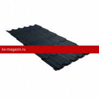 Металлочерепица квинта плюс 0,5 Satin Matt TX RAL 7024 мокрый асфальт