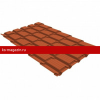 Металлочерепица Верховье квадро профи Grand Line 0,5 Satin Matt RAL 8004 терракота