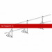 Ограждение ROOFsystems PROMO ZN 40х20 (овал) H-600/3,0м 2 трубы NEXT фальц RAL3005