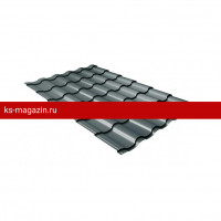 Металлочерепица Grand Line (Гранд Лайн) кредо 0,5 GreenСoat Pural Matt RAL 7016 /1 кв.м./
