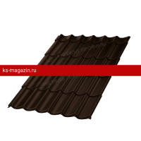 Металлочерепица МеталлПрофиль Ламонтерра-X (VALORI-20-DarkBrown-0.5) /1 кв.м/