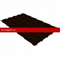 Металлочерепица Верховье квадро профи Grand Line 0,5 Satin Matt TX RR 32 темно-коричневый