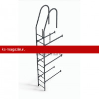 Комплект лестница фасадная Borge (верхняя секция) 2,7 м, антрацитово-серый (RAL 7016)