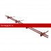 Снегозадержатель трубчатый 25х45 мм Borge 3м, 4 опоры, для гибкой черепицы, коричн-красн (RAL 3011