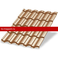 Металлочерепица МеталлПрофиль Монтекристо-S (PURMAN-20-Argillite-0.5) /1 кв.м./