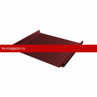 Фальцевая кровля Grand Line (Гранд Лайн) Кликфальц Pro Gofr 0,5 Satin с пленкой на замках (RAL 3011) 1 кв.м.
