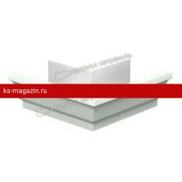 Металл Профиль Бюджет Угол желоба наружный 120х86 (9003) /1 шт/