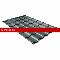 Металлочерепица кредо 0,5 Satin Matt TX RAL 7016 антрацитово-серый