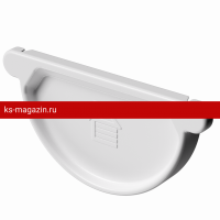 Заглушка желоба Docke (Дёке) STAL PREMIUM 125/90 (Пломбир RAL9010) /1 шт/
