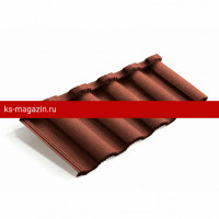 Композитная черепица Metrotile (Метротайл) MetroRoman (Красный) /лист/
