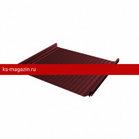 Фальцевая кровля Grand Line (Гранд Лайн) Кликфальц Pro Gofr 0,5 Satin с пленкой на замках (RAL 3005) 1 кв.м.