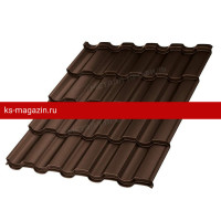 Металлочерепица МеталлПрофиль Монтекристо-S (VALORI-20-Brown-0.5) /1 кв.м./