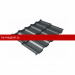 Металлочерепица модульная квинта Uno Grand Line c 3D резом 0,5 Satin Matt TX RAL 7024 мокрый асфальт