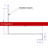 Планка примыкания верхняя к трубе FASTCLICK 250х240х2000 (VALORI-20-Grey-0.5)