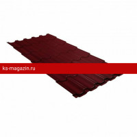 Металлочерепица квинта плюс 0,5 Satin Matt TX RAL 3005 красное вино