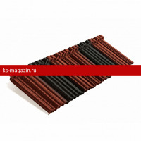Композитная черепица Metrotile (Метротайл) MetroShake II (Красно-Черный) /лист/