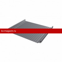 Фальцевая кровля Grand Line (Гранд Лайн) Кликфальц Pro Gofr 0,5 GreenCoat Pural BT, matt RR 22 серый (RAL 7042 транспортный серый a)