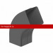 Galeco (Галеко) STAL2 125/80 Колено 72гр. Графит RAL 7015 (RR23) /1 шт/