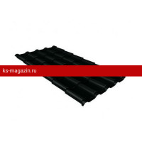 Металлочерепица Grand Line (Гранд Лайн) камея 0,5 Satin RAL 9005 /1 кв.м./