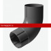 Docke STAL PREMIUM MATT 125/90 мм Колено 72 гр Графит RAL7024