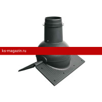 Выход канализации коньковый Krovent (Кровент) Pipe-cone (Черный) /1 шт/
