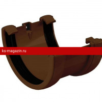 Соединитель желоба Grand Line (Гранд Лайн) ПВХ Rohrfit 120/80 (Коричневый) /1 шт/