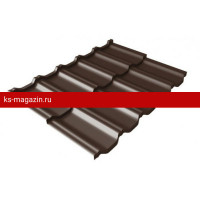 Металлочерепица Grand Line (Гранд Лайн) квинта Uno c 3D резом 0,5 Satin RAL 8017 /1 кв.м./