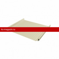 Фальцевая кровля Grand Line (Гранд Лайн) Кликфальц Pro Gofr 0,5 Satin с пленкой на замках (RAL 1015) 1 кв.м.