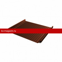 Фальцевая кровля Grand Line (Гранд Лайн) Кликфальц Pro Gofr 0,5 Satin с пленкой на замках (RAL 8004) 1 кв.м.