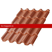 Металлочерепица МеталлПрофиль Монтерроса-S (PURMAN-20-Argillite-0.5) /1 кв.м./