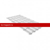 Металлочерепица Grand Line (Гранд Лайн) квинта плюс c 3D резом 0,5 Satin RAL 9003 /1 кв.м./