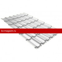 Металлочерепица Grand Line (Гранд Лайн) квинта плюс GL 0,5 Satin RAL 9003 /1 кв.м./