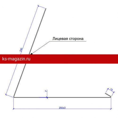 Планка примыкания верхняя к трубе FASTCLICK 250х240х2000 (VikingMP E-20-3005-0.5) Планка примыкания верхняя к трубе FASTCLICK 250х240х2000 (VikingMP E-20-3005-0.5)