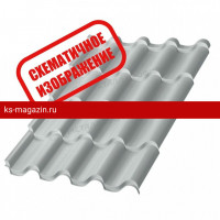 Металлочерепица МеталлПрофиль Монтерроса-S NormanMP (Полиэстер-01-9003-0.5) /1 кв.м./