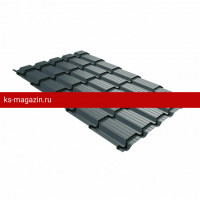 Металлочерепица Верховье квадро профи Grand Line 0,5 Satin Matt TX RAL 7016 антрацитово-серый