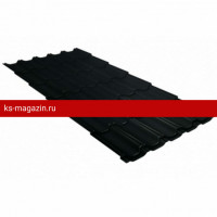Металлочерепица квинта плюс 0,5 Satin Matt TX RAL 9005 черный