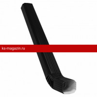 Труба прямоугольная с коленом Matt 1м Grand Line (Гранд Лайн) Vortex Matt 127/102 (RAL 9005) /1 шт/