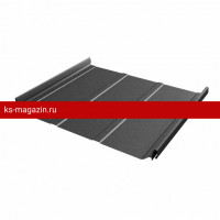 Фальцевая кровля Grand Line (Гранд Лайн) Кликфальц Pro Line 0,5 PurLite Matt на замках RAL 7024 мокрый асфальт