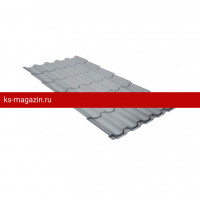 Металлочерепица Grand Line (Гранд Лайн) квинта плюс 0,5 Satin RAL 9006 /1 кв.м./
