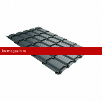 Металлочерепица Верховье квадро профи Grand Line 0,5 Satin Matt RAL 7016 антрацитово-серый