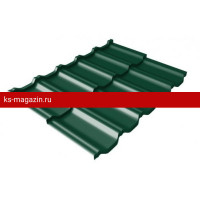 Металлочерепица Grand Line (Гранд Лайн) квинта Uno c 3D резом 0,5 GreenСoat Pural Matt RAL 6020 /1 кв.м./