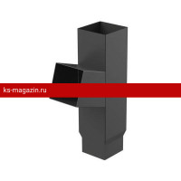 Galeco (Галеко) STAL2 125/80 Тройник 72гр. Черный RAL 9005 (RR33) /1 шт/