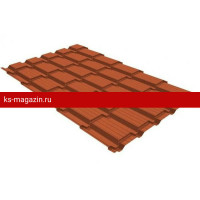 Металлочерепица Grand Line (Гранд Лайн) квадро 0,5 Satin RAL 8004 /1 кв.м./