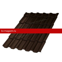 Металлочерепица МеталлПрофиль Трамонтана-S (VALORI-20-DarkBrown-0.5) /1 кв.м/