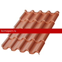 Металлочерепица МеталлПрофиль Монтерроса-S (PURETAN-20-RR750-0.5) /1 кв.м./