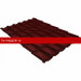 Металлочерепица классик 0,5 Satin Matt TX RAL 3005 красное вино