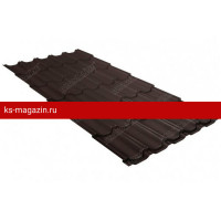 Металлочерепица Grand Line (Гранд Лайн) квинта плюс c 3D резом 0,5 Velur20 RAL 8017 /1 кв.м./