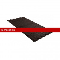 Металлочерепица Grand Line (Гранд Лайн) квинта плюс c 3D резом 0,5 Quarzit lite RAL 8017 /1 кв.м./