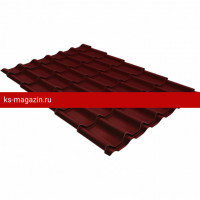 Металлочерепица классик Grand Line 0,5 PurLite Мatt RAL 3005 красное вино